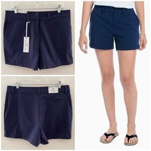 Southern Tide Inlet 4" Performance Shorts Women's Size 10 Nautical Navy UPF NWT